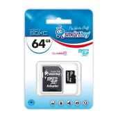 64Gb micro SDXC 4K Ultra HD Smart Buy  c адаптером