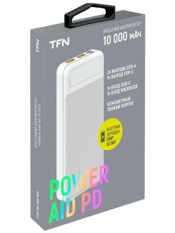 Внешний АКБ TFN PowerAid PD 10000 мАч (288) белый